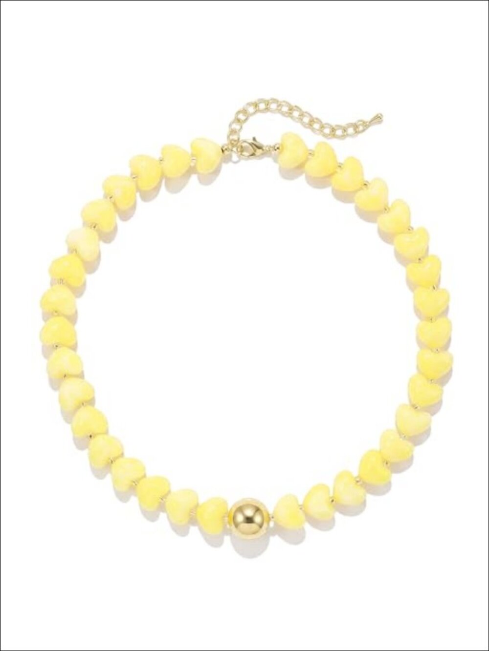 Acrylic Heart Beaded Choker Necklace Adjustable Lobster Clasp